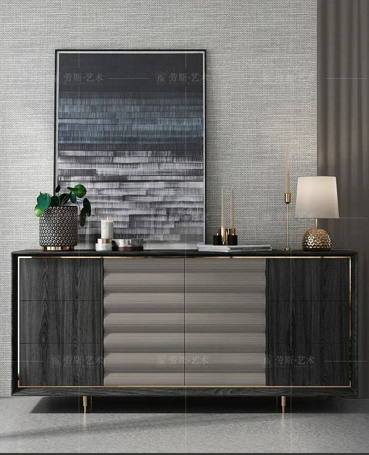 

newEntrance cabinet Light luxury entry cabinet American solid wood foyer Italian postmodern multifunctional dining side cabinet