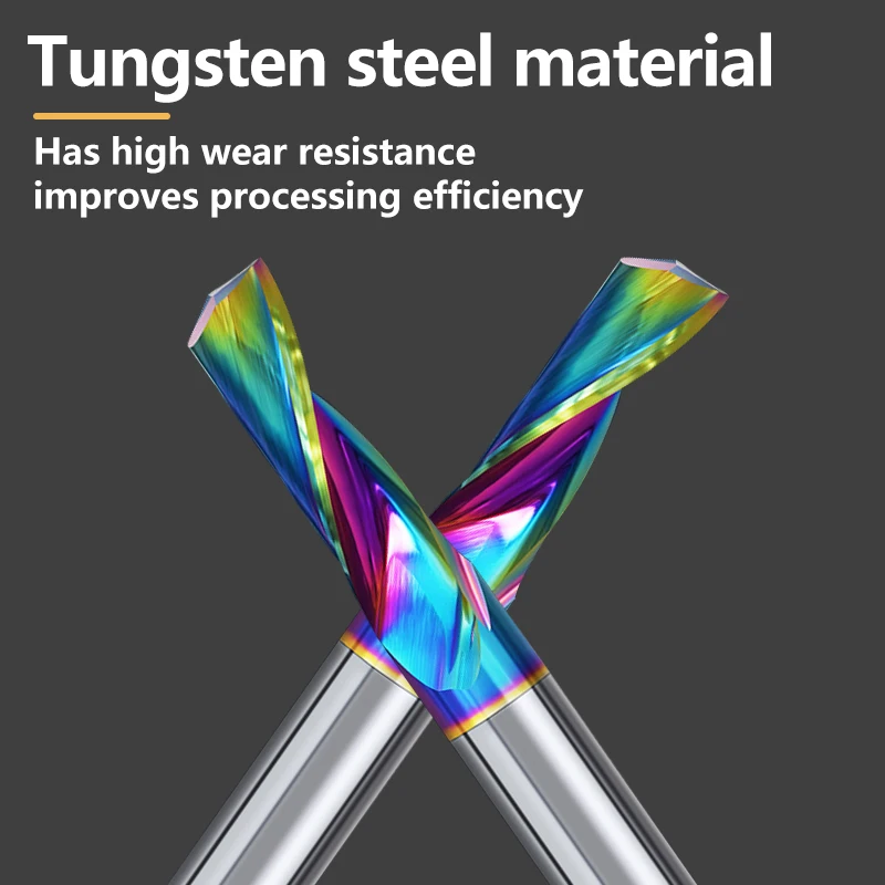 

VOKET одиночная флейта для алюминиевого фрезы с DLC-покрытием, цветной алюминиевый профиль, композитная резка, гравировальный станок, бит