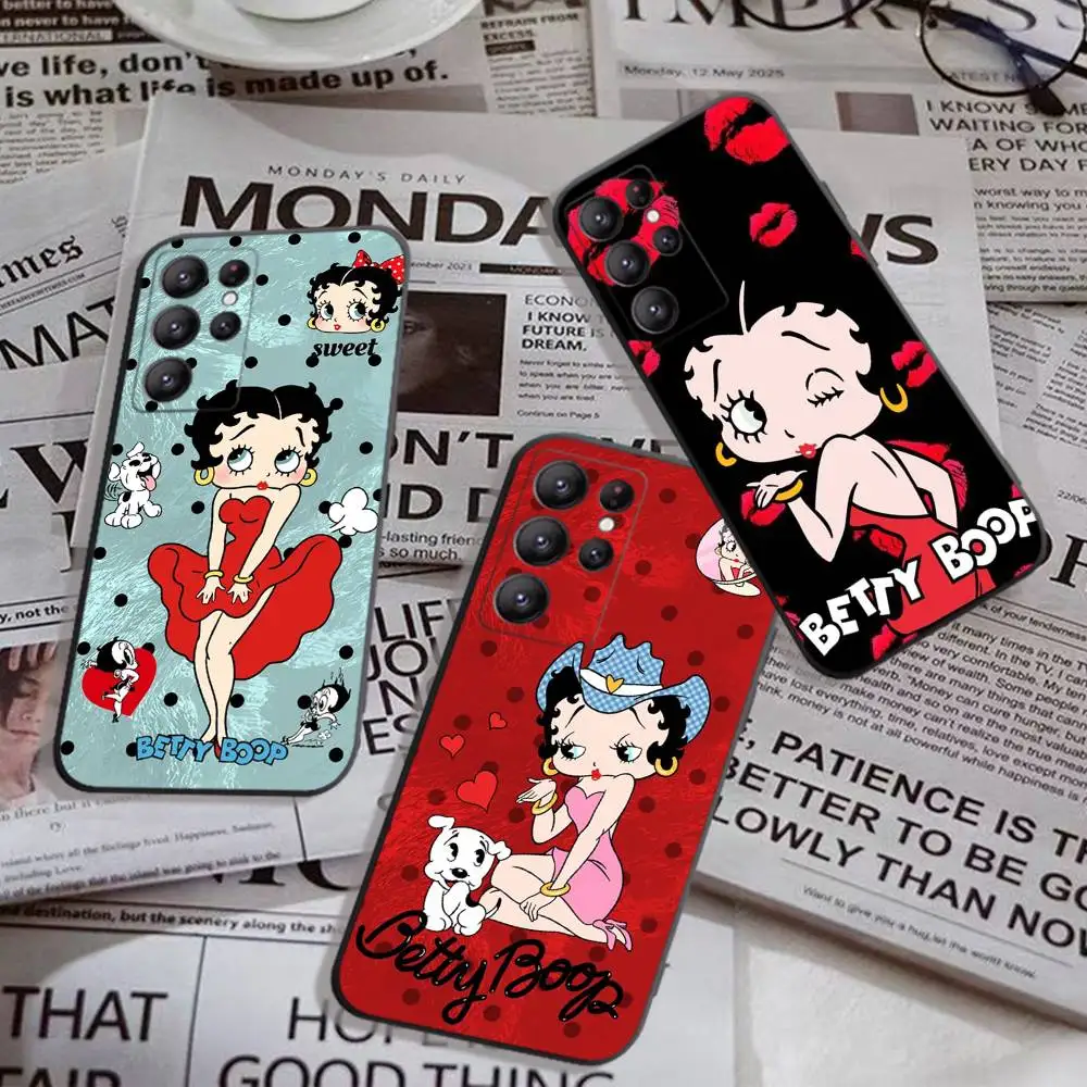 B-Betty Girl-funda de teléfono b-boops para Samsung S 24 Fe 25 Ultra Plus 20 Lite 21 30 22 23 24 22 Ultra 5G Fundas