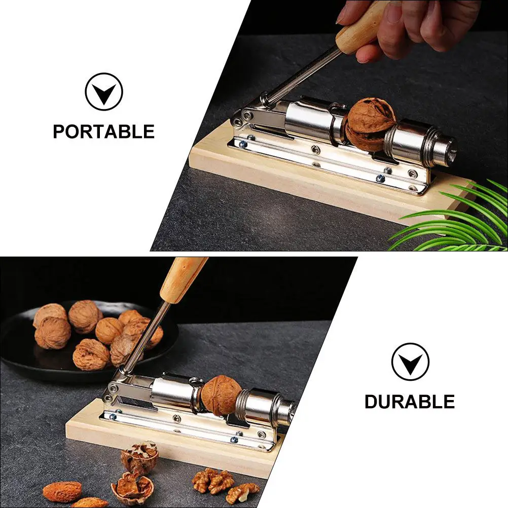 Stainless Steel Mechanical Nutcracker Walnut Opener Adjustable for All Nuts Portable Compact Kitchen Tool Fresh Walnut Sheller