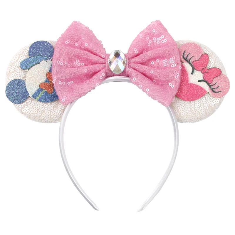 2026 Disney Castle Sequin Mouse Oren Hoofdband Pailletten Boog Haarband Voor Meisjes Kinderen Festival Party DIY Hoofddeksels Accessoires