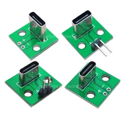 5PCS Vertical TYPE-C Female 6P Test Board to 2P 2.54mm DIP, 5V Power Adapter Board