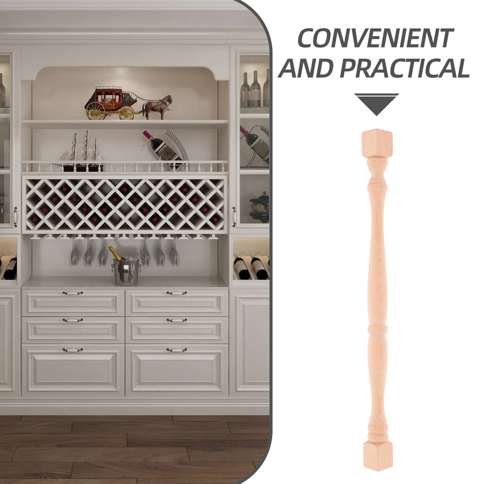 

Wooden Baluster Spindle Unique Shape Decorative Stair Cabinet Post Carving Furniture Column Interior Wood Balusters