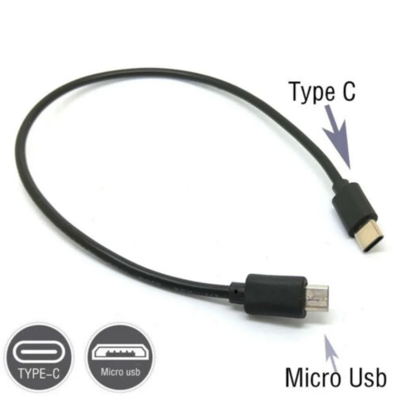 Type C USB-C To Micro USB Adapter Cable For Samsung MacBook Pro Micro B Type-C Cord Male To Male 30cm Fast Charge OTG Data Cable