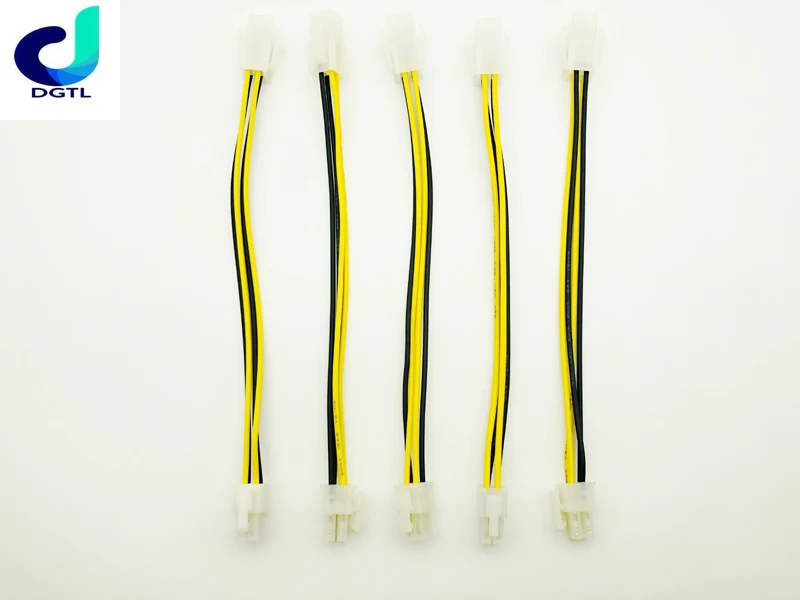 5PCS 20cm 4pin Power ATX 4 Pin Male to 4 Pin Female PC CPU Power Supply Extension Cable 4Pin Connector Adapter for Motherboard