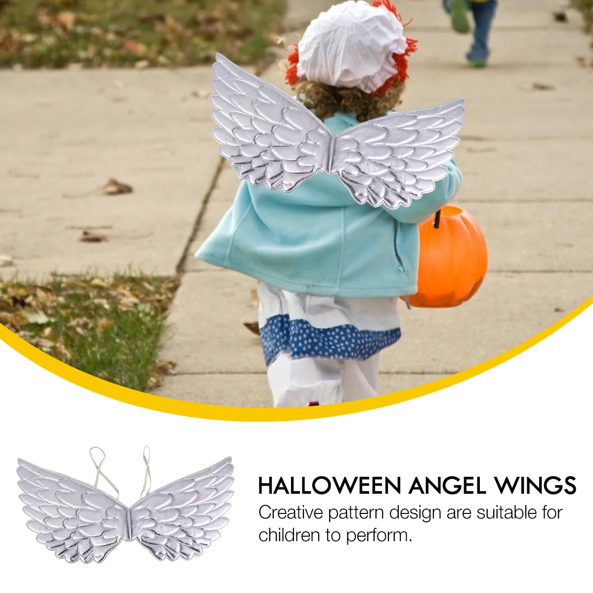

2 pcs Children Performance Wings Elastic Halloween Christmas Party Stage Accessory Angel Wing Costume Toddler Cosplay Prop