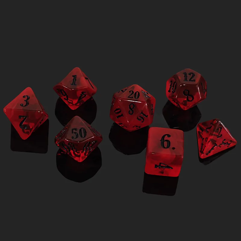 7Pcs/Set Acrylic Electroplating Dice New Polygonal DND Dice Role Playing Table Games Accessories Tabletop Role-Playing Game Gift