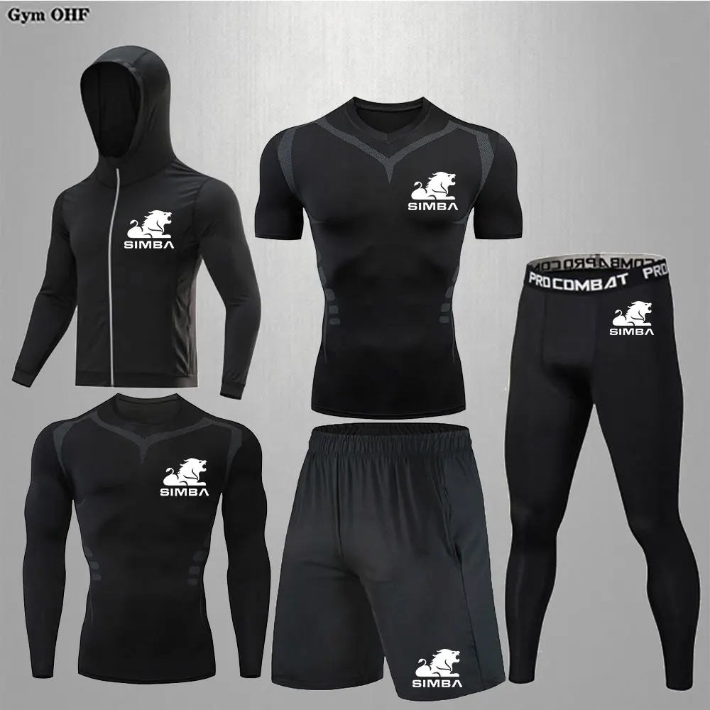 

MMA Men's Boxing Jujutsu Fitness Sports Suit Running Sports Pants Men's Slow Running Tight Set Cycling Basketball Exercise Sport