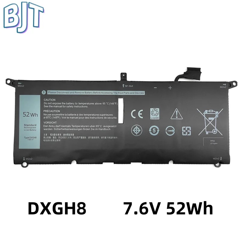 New Laptop Battery DXGH8 For Dell XPS 13 9370 9380 7390 2019 Inspiron 13 7000 7390 7391 2-in-1 5390 5391 14 7400 7490 7.6V 52Wh