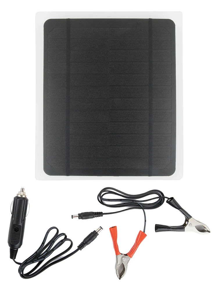 Solar Panel Kit 20W 12V Portable Battery Charger with Clips and Cable for Vehicles and Boat Battery Maintenance