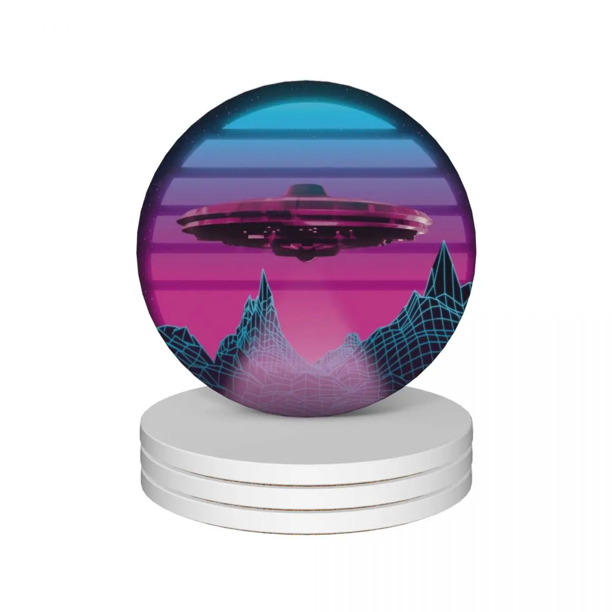 

sythwave ufo Ceramic Coasters (Set of 4) set cute for drinks set holder cup holder Coasters