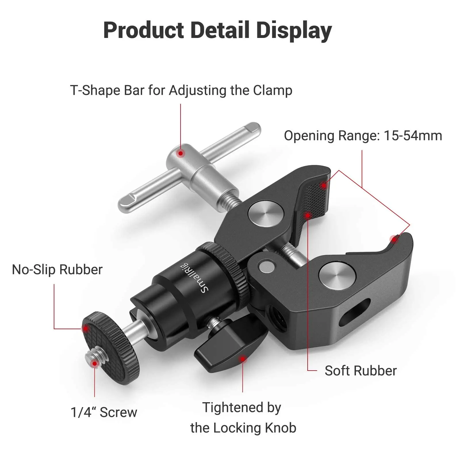 Morsetto per treppiede Super Clamp per fotocamera ... - Grandado