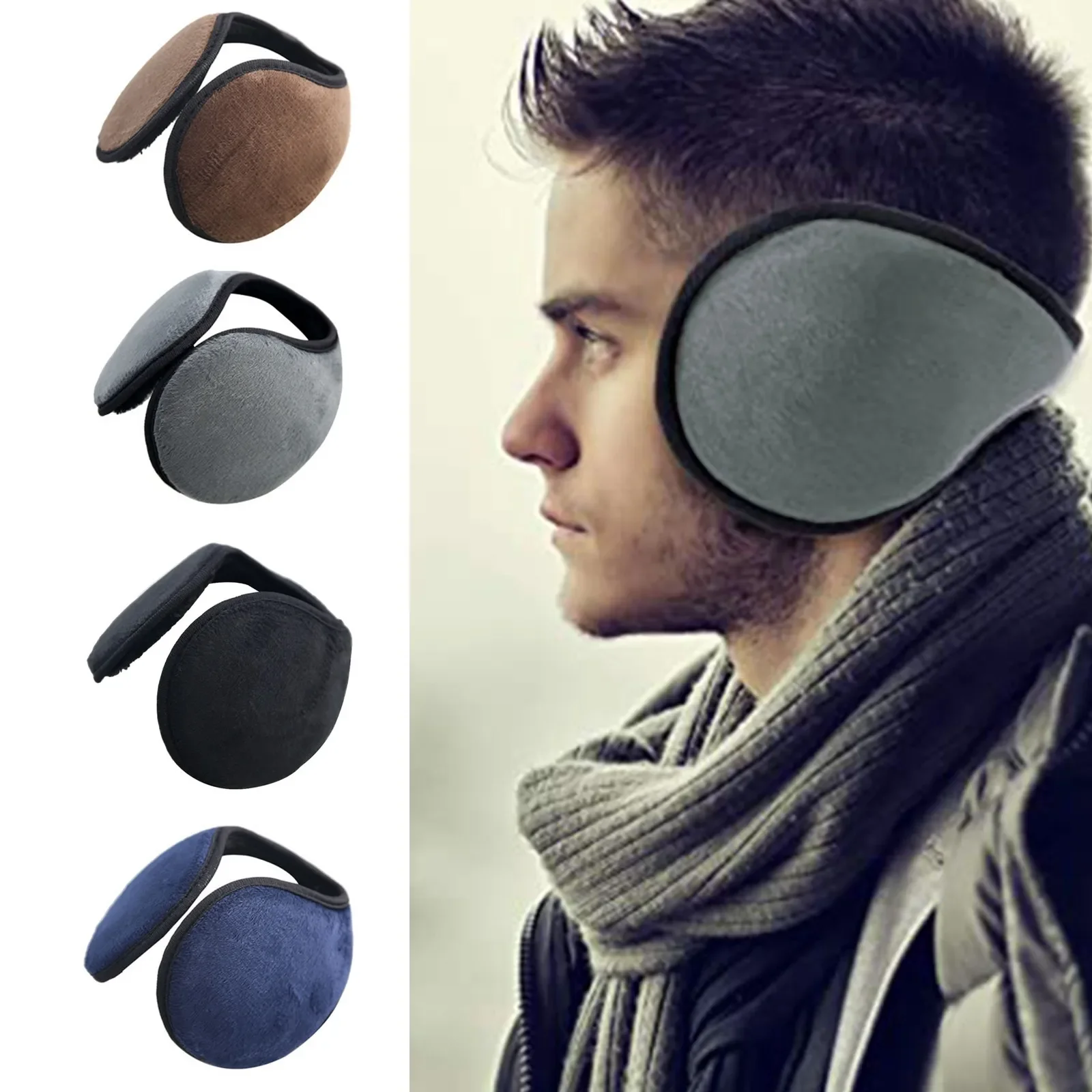 Thicken Winter Unisex Headphones Fleece Warmer Earmuff Warm Plush Cloth Ear Muffs Cover Earwarmers Earlap Warmer Ear Protector