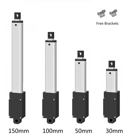 DC 12V Small Linear Actuator Stroke 30mm Max Force 33Lbs Electric Motor For Cabinets Window Opener Robitcs With Free Bracket