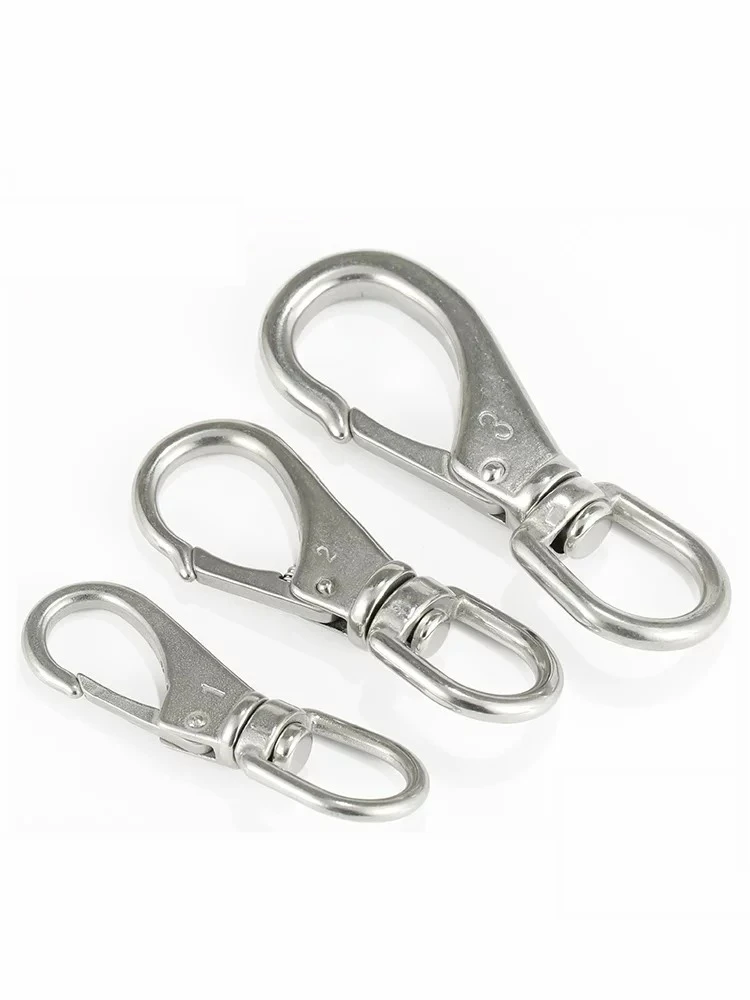 

4pcs Stainless steel universal hook Rotating ring chain buckle Universal spring buckle Dog leash accessories
