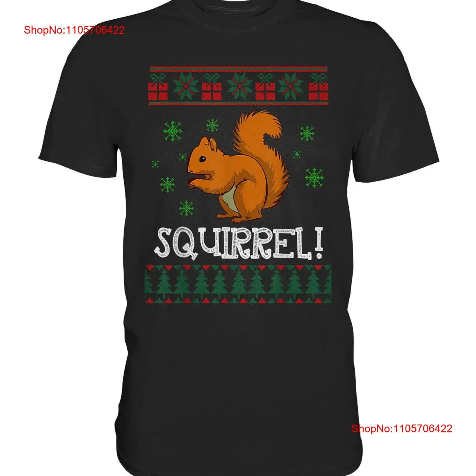 Ugly Christmas Squirrel Tree Snowflakes T Shirt Premium vintage Washed streetwear Casual Stylish Comfortable Unisex