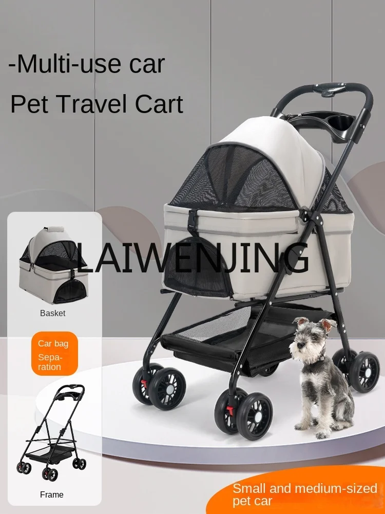 

Pet Stroller Dog Cat Teddy Baby Stroller out Small Pet Dog Car Lightweight Detachable Cage Folding