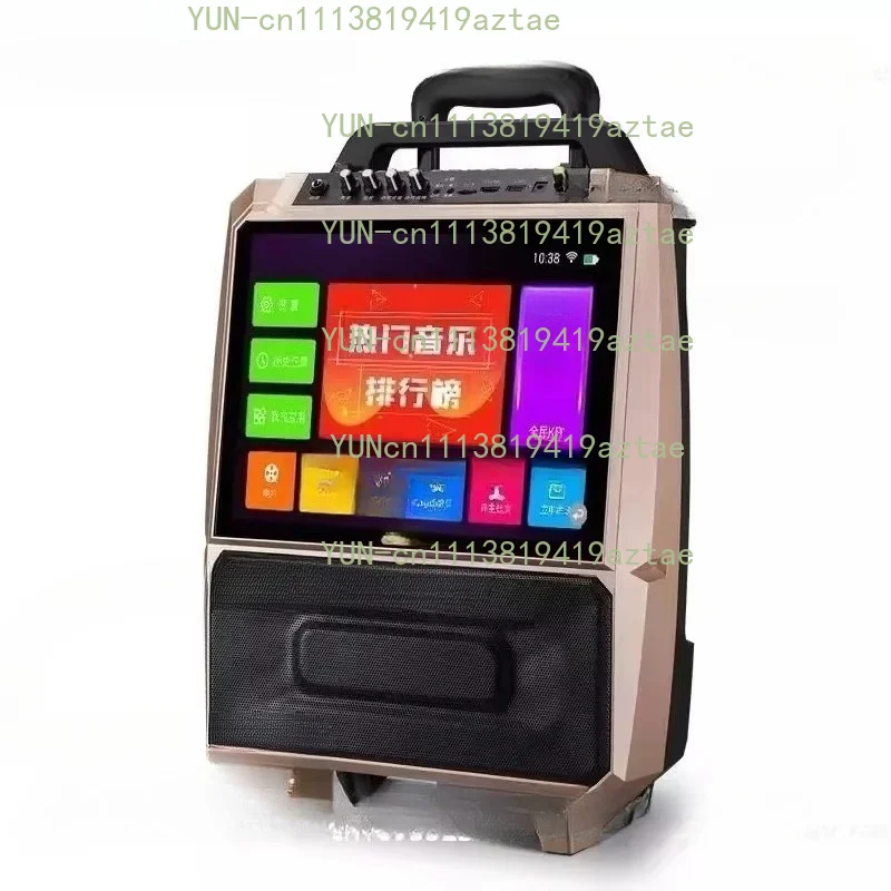 Outdoor Speaker, Portable Video Player, Wireless Microphone, Square Dance Stereo with Large Display Screen