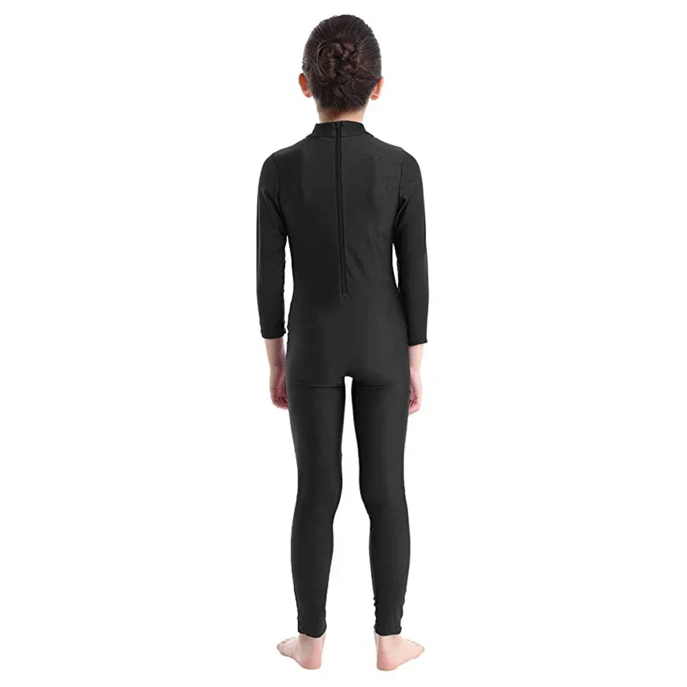 AOYLISEY Bambini Balletto Skate Dance Unitard Ragazze Ginnastica Body completo Body nero a maniche lunghe Tuta per bambini Tuta da indossare
