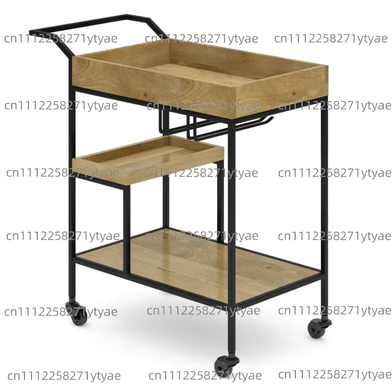 D0100H5AZQX 29-inch natural wood bar cart