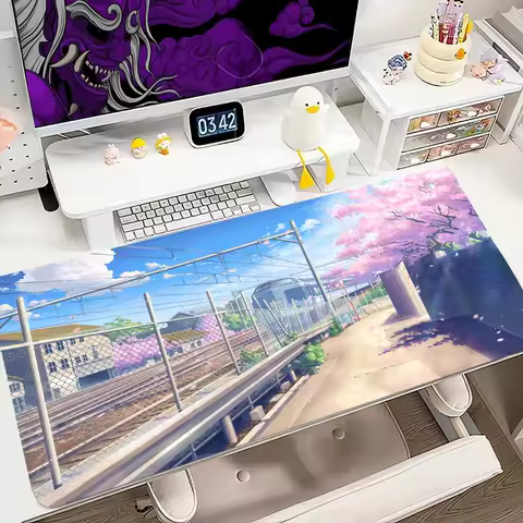 Sakura Street Animation Mouse Pad 900x400MM Large Gaming Mousepad Keyboard Gamer Rubber Anti-wrinkle Anti-Slip Bottom Desk Mat