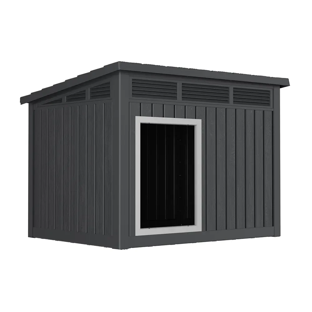 Solid Pattern Dog House with Easy-Clean Slanted Roof Weather-Resistant Water-Repellent Open Roof Spacious Interior