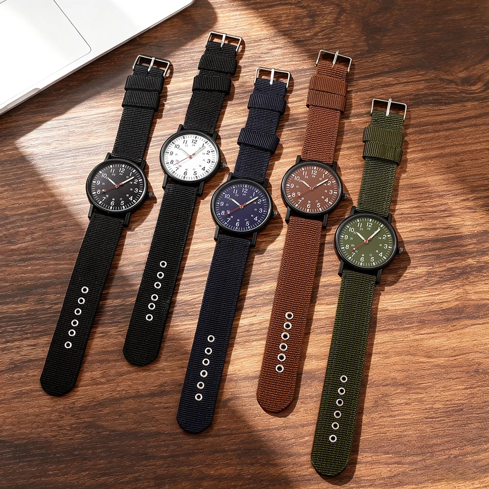 5pc Latest Colorful Color Scheme with Multiple Color Options for Men's Quartz Watch Set Without Gift Box