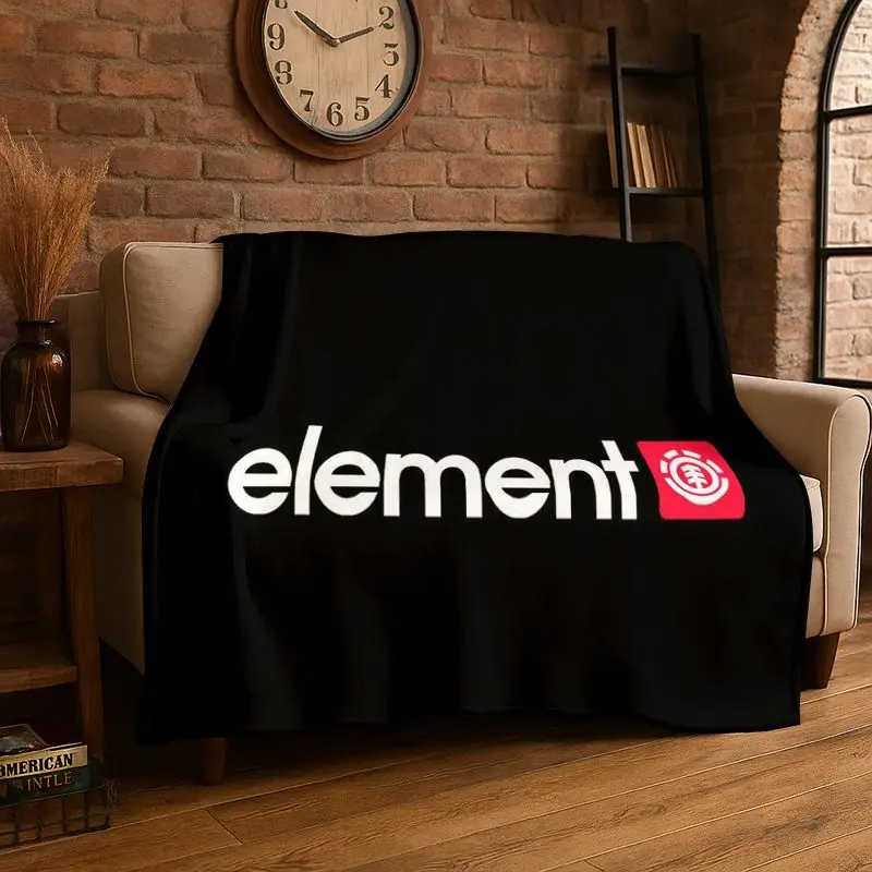HD Classic Boardsport Logo E-Element Skateboards Flannel Throw Blanket,Warm Cozy Blanket for Bed,Sofa,Couch,Bedroom,Living Room