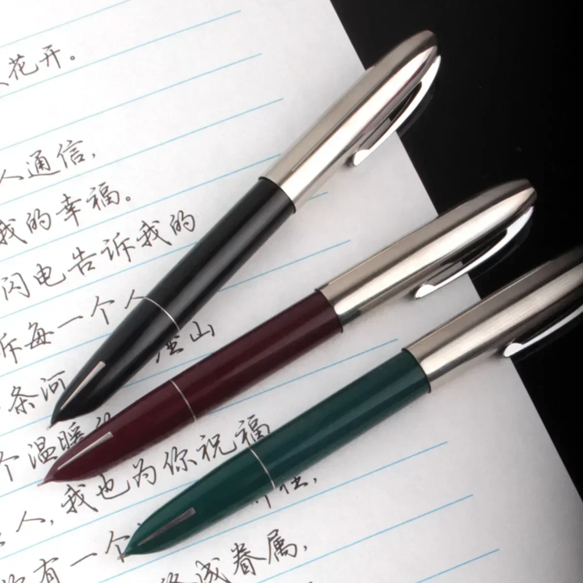 New HERO 565 Fountain Pen F 0.5mm Nib Plastic Stationery Office School Supplies sky Blue Labelling Golden Ink Pens Writing Gifts