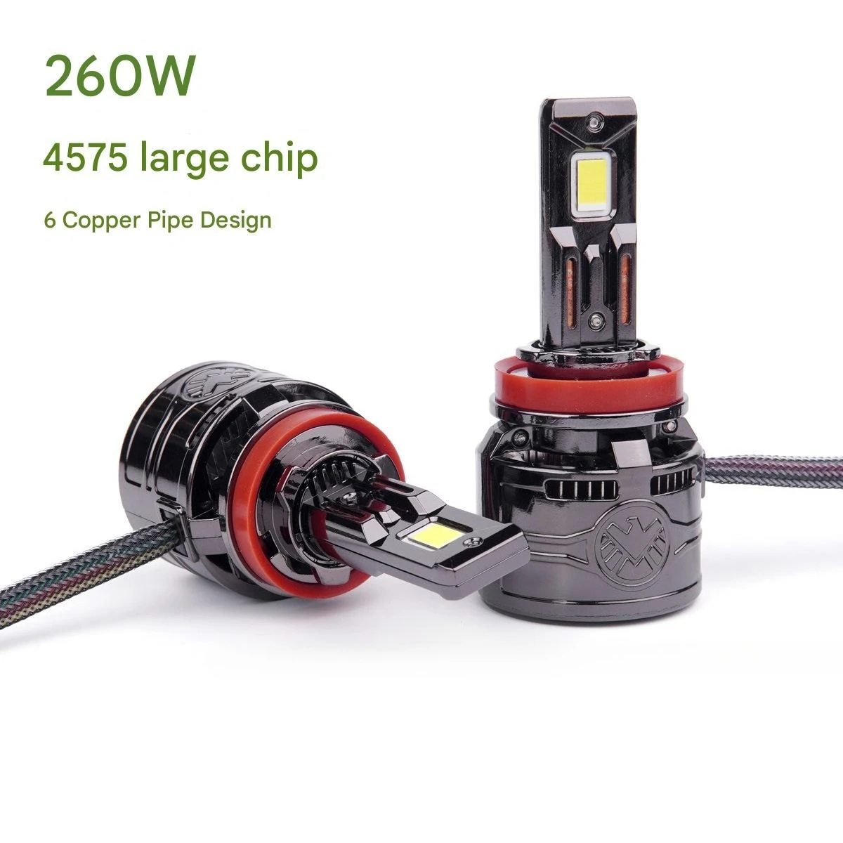 

260 Вт 6 медная трубка автомобильные светодиодные лампы для фар 24000LM супер яркие высокие мощности авто светодиодные фонари обновление автомобильных аксессуаров