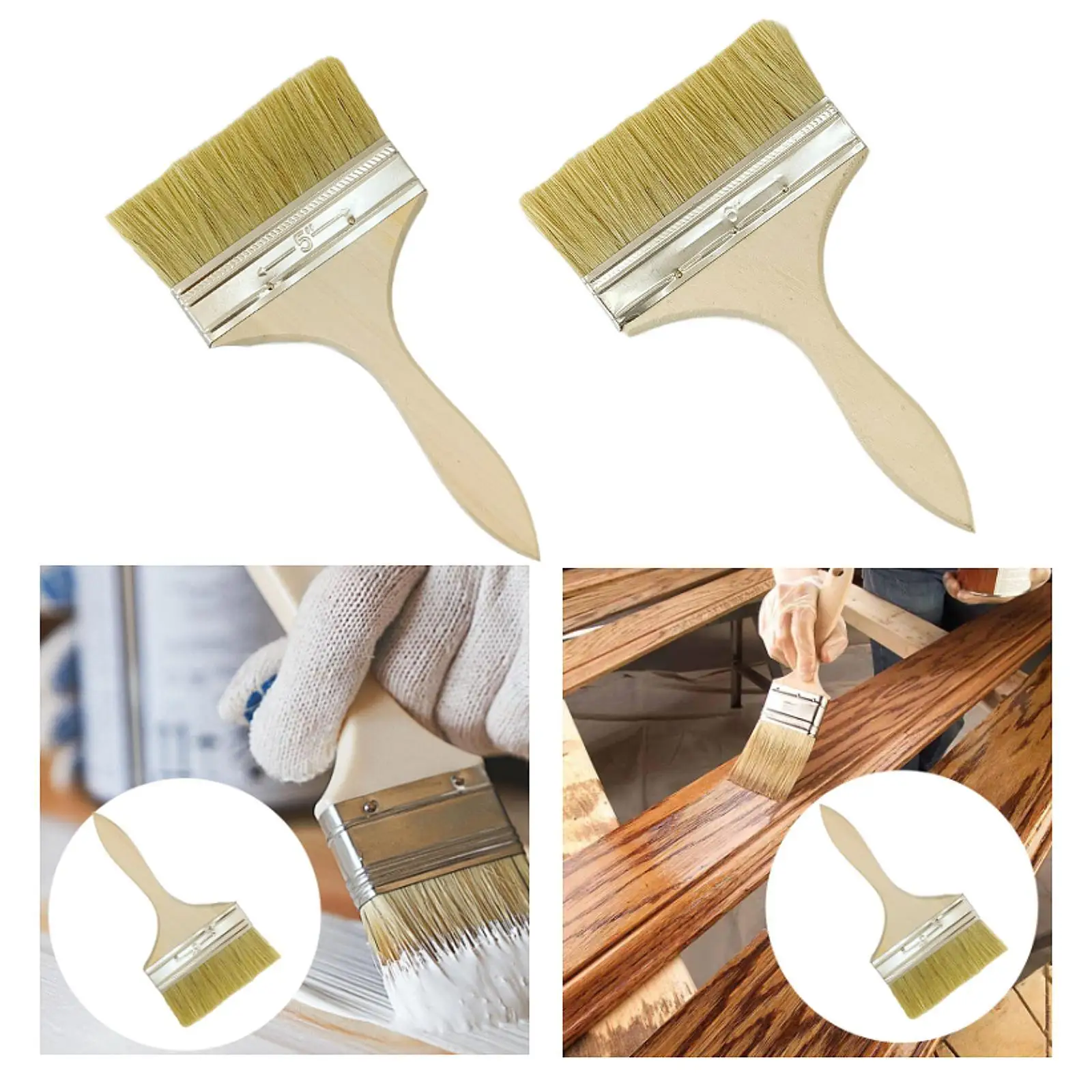 Кисть из щетины, принадлежности для художественных ремесел, плоская кисть для лака, масляной кладки