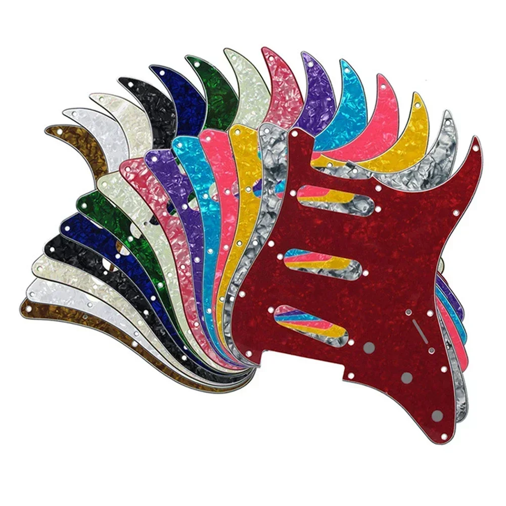 3 Ply 11 Holes Colorful Celluloid Guitar Pickguard Scratch Plate For Stratocaster Guitar SSS Standard Models Perfect Replacement