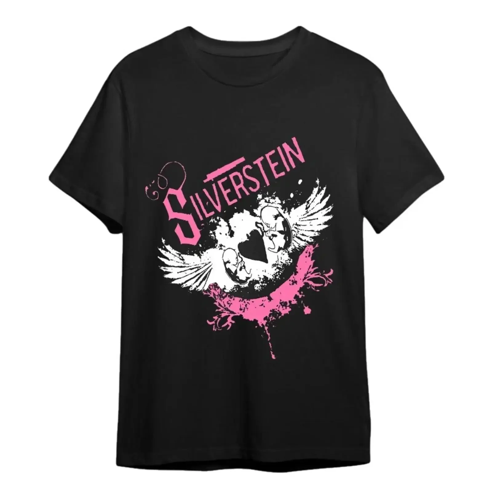 SILVERSTEIN Dueling Fetus s Scene Emo Post Hardcore Band T Shirt For Fans vintage Washed Top For Everyday Wear Versatile homme