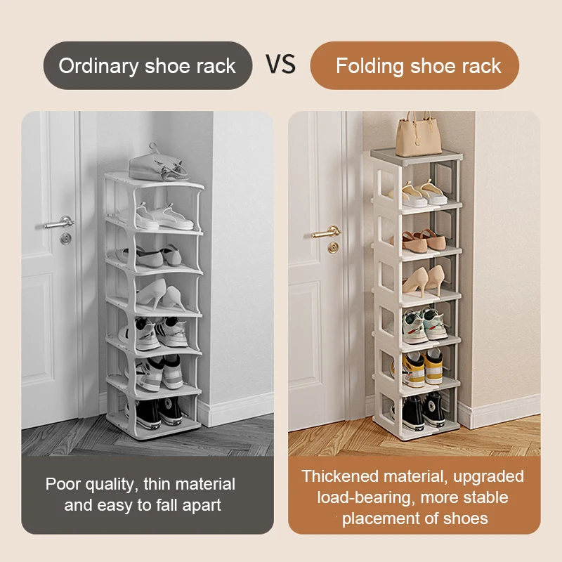 3 Tier Shoe Hanger Foldable Shoe Rack High Heel Sneaker Shelf Installation-free Shoe Hanger Stackable Shoe Stand Organizer