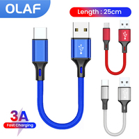 Olaf 25CM Short Cable USB Micro Type C Cable Fast Charging Data Cable For iphone Xiaomi Samsung USB A To Micro USB/Type C Cable