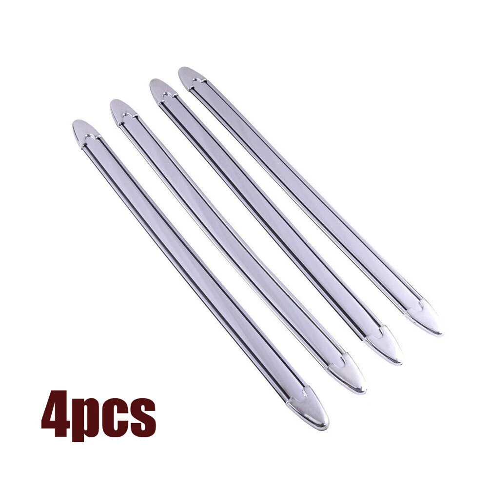 Auto Bumper Corner Shield Set of 4 with Chrome Shine and Flexible Glue Build for Reliable Scratch Defense Mechanism