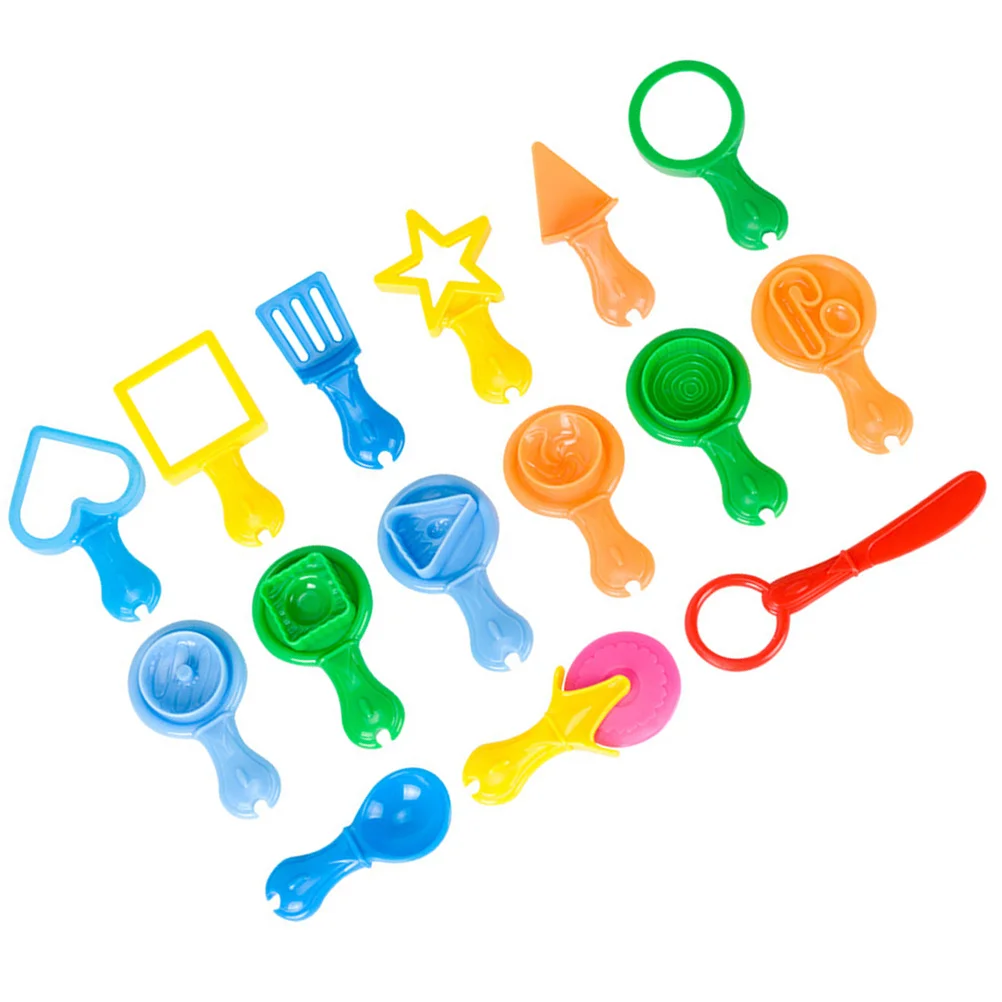 Ensemble de moules en argile colorée pour enfants, outils de pâte légers, moule en rouleau coupé, Kit de pâte à modeler créatif pour enfants, 15 pièces