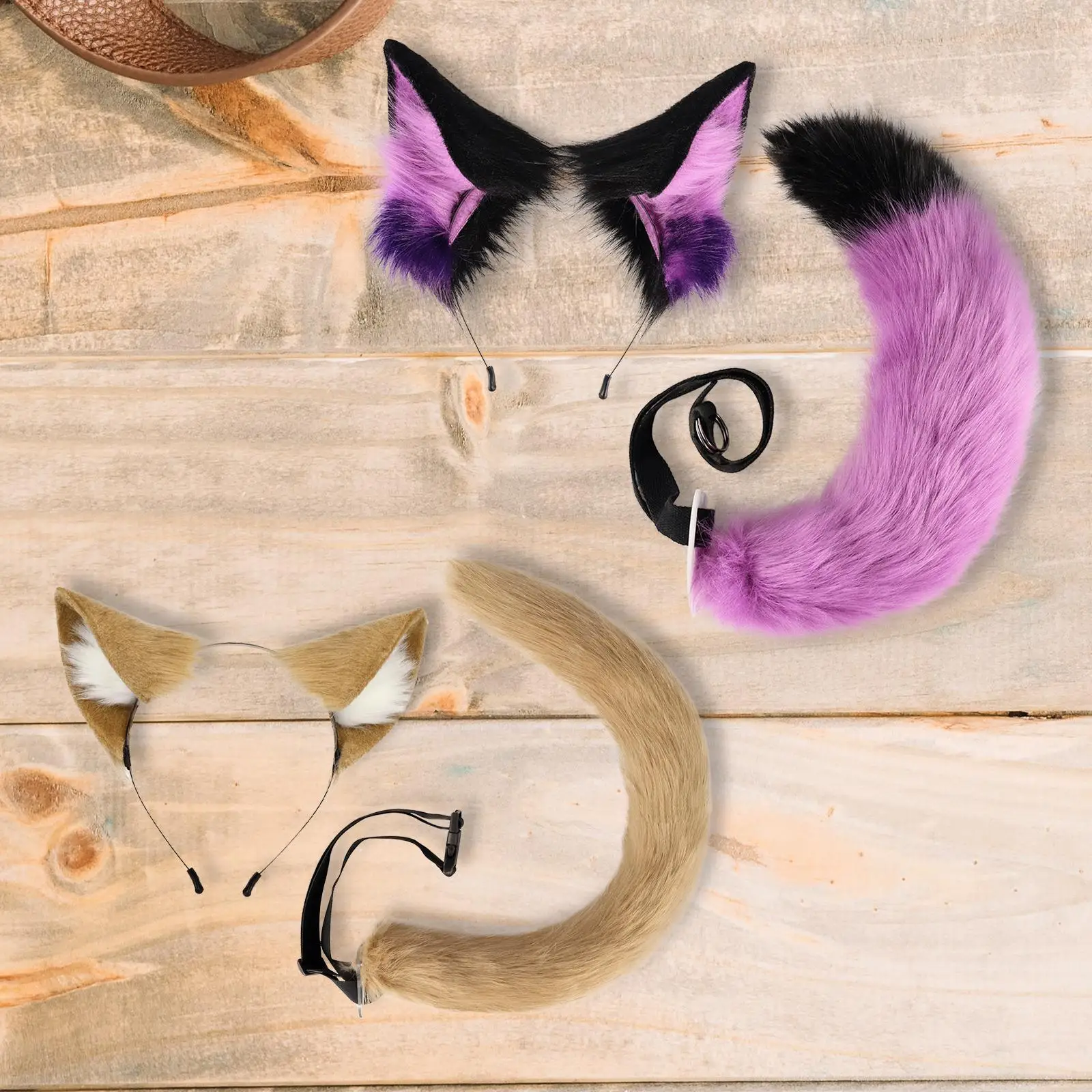 

Набор с ушками и хвостом животных, подарок для косплея, повязка на голову с изображением животных для ролевых игр, карнавала