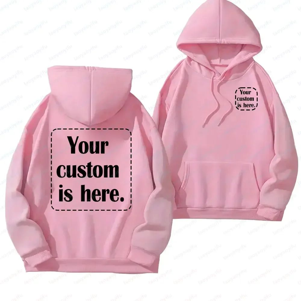 2026 Men Women Casual Custom Printed Text DIY Hoodie Customized Personalized Hoody Custom Hoodies Text Sweatshirt Men Clothing