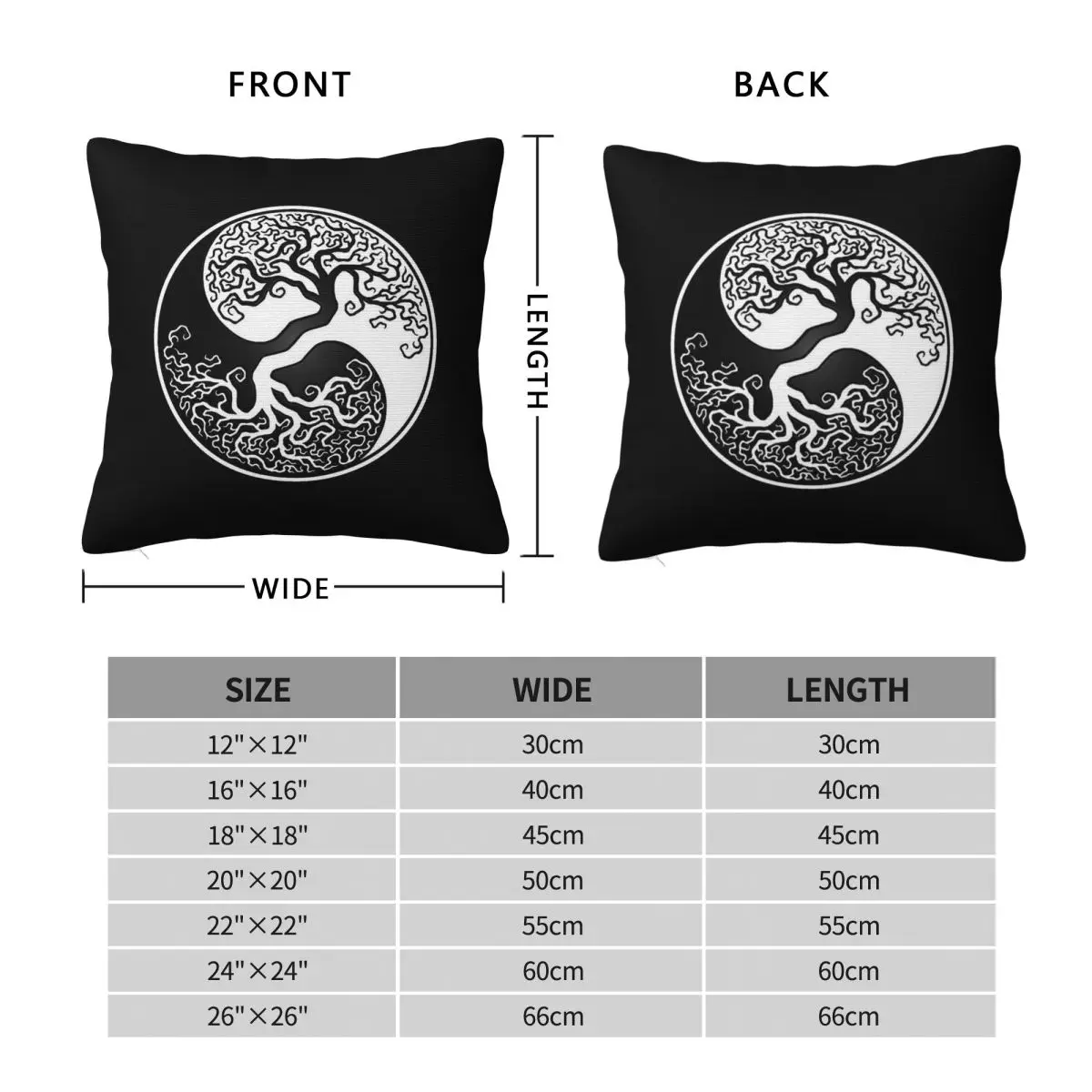 Tree Of Life Yin Yang Pillowcase Polyester Linen Velvet Pattern Zip Decor Throw Pillow Case Room Cushion Case Wholesale