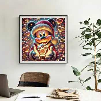 Disney nový kreslený film Mickey Mouse ručně vyráběný diamantový obraz s krystaly a kamínky, dekorace do obývacího pokoje 10 nejlepší prodej Diamantová malba Mickey Mouse - №3