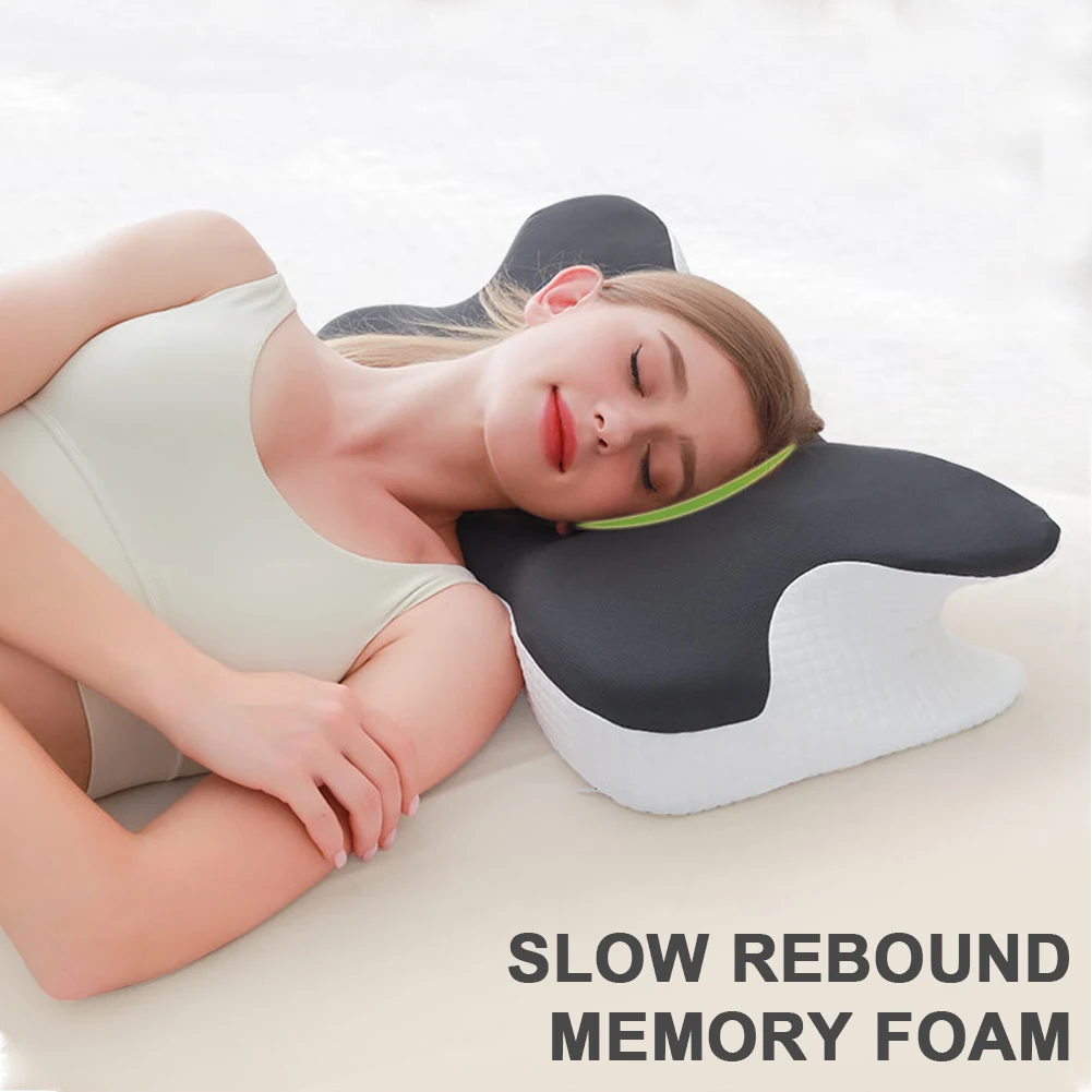 

Ergonomic Slow Rebound Memory Foam Pillow Neck Protection Side Sleeping Butterfly Pillow Sleep Cervical Orthopedic Neck Pillow