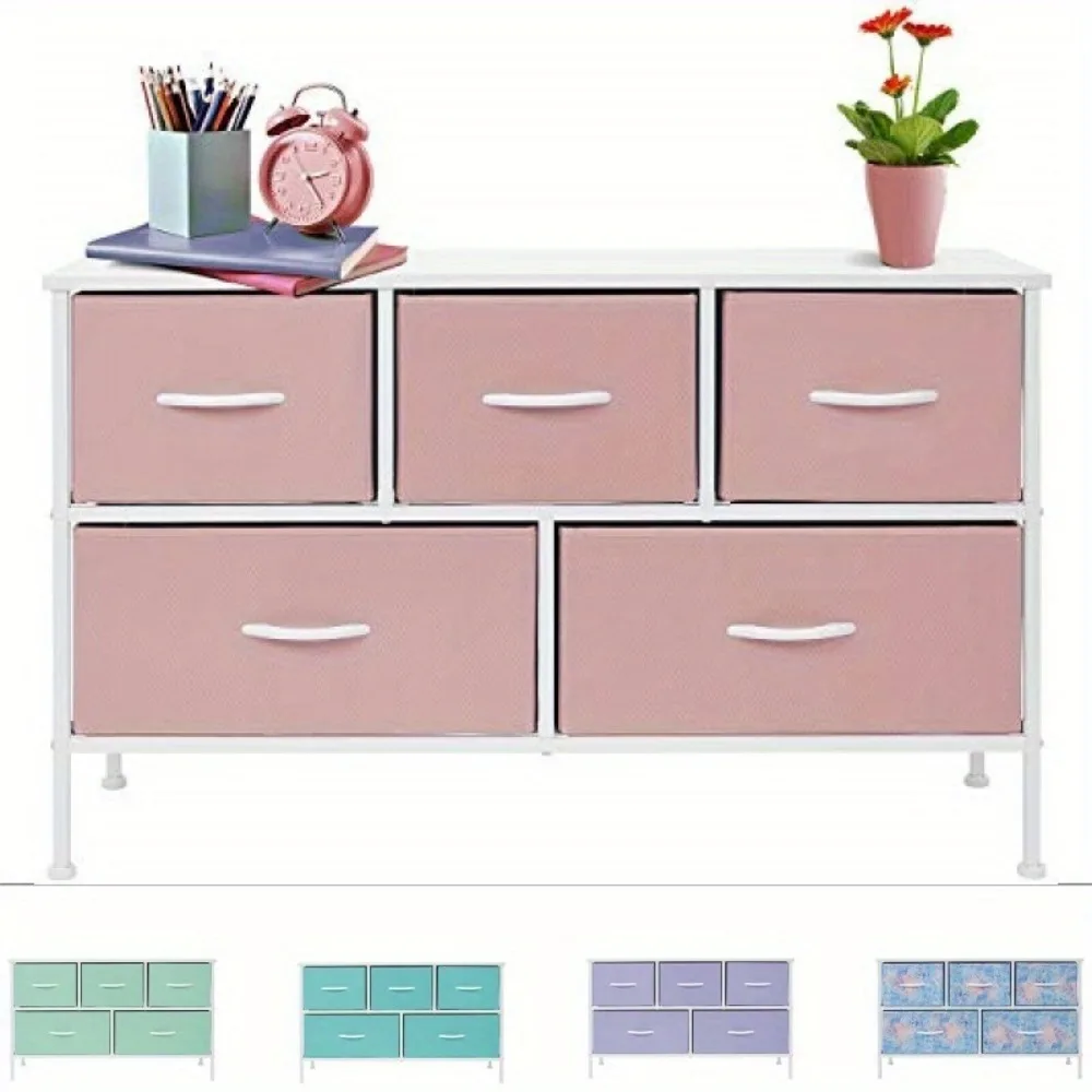 

Dresser w/ 5 Drawers - Furniture Storage Organizer & TV Stand for Bedroom Furniture, Hallway, Closet Office Organization