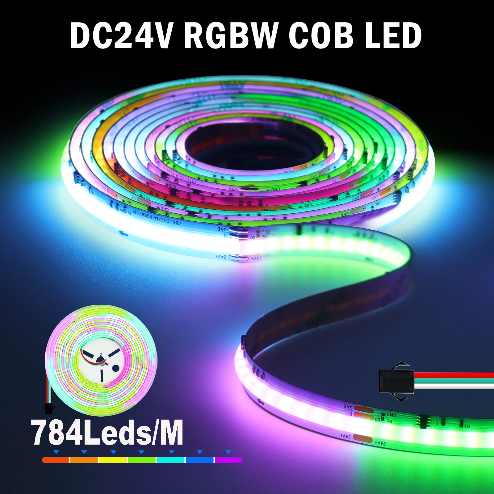 5m 24V WS2811 Full Dream Color COB LED Strip Light Addressable Tape RGBW/RGBWW LED Ribbon Pixel Strip Magic Colorful Room Decor