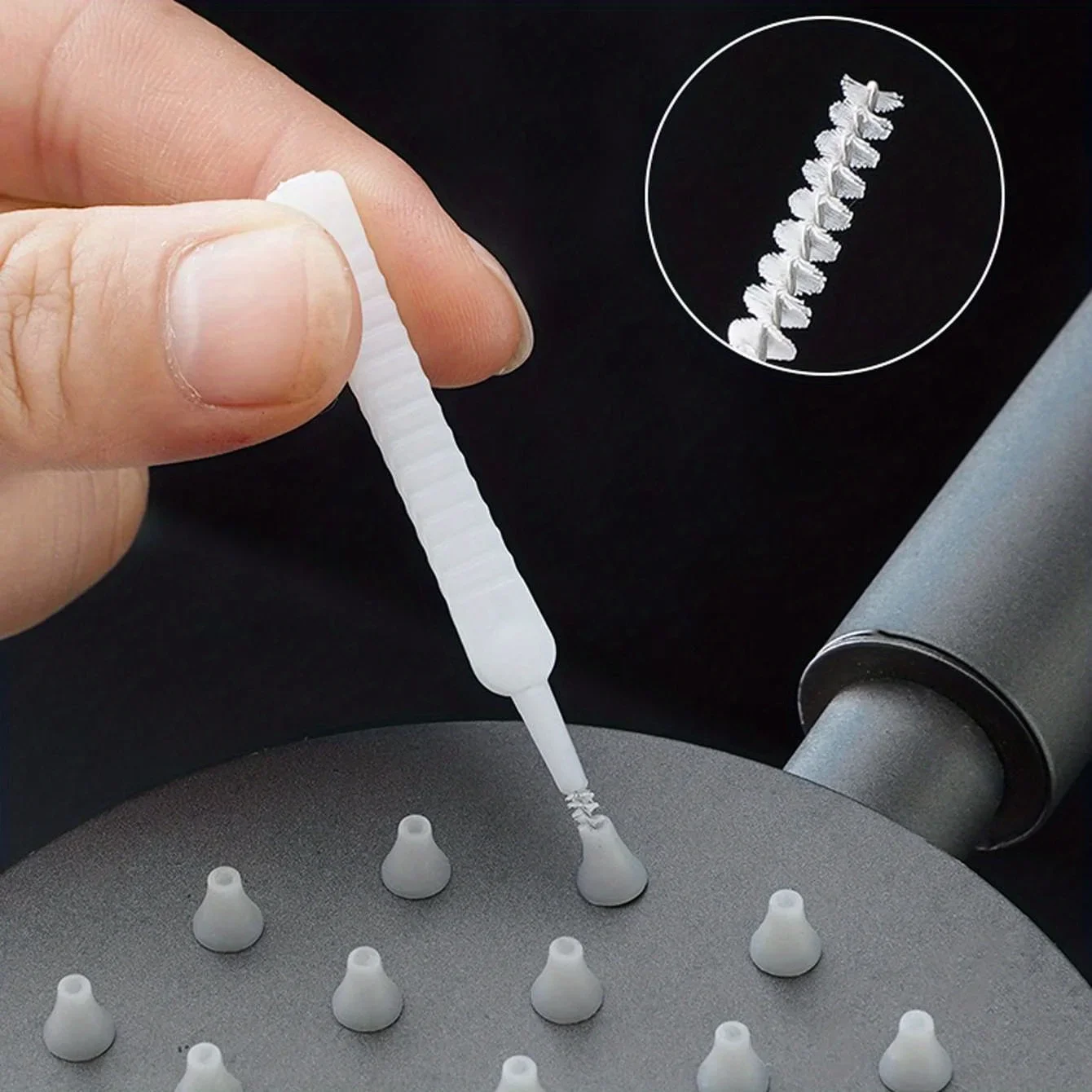 10/20pcs shower cleaning brush set - precision gap cleaner and anti rust needle - shower nozzle, toilet nozzle, and bathroom gap