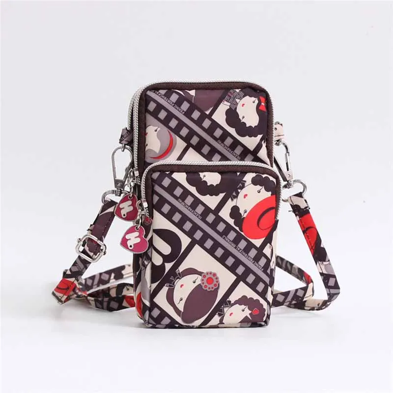 MOBILE Phone Bag for Women 2023 New Mini Bag Crossbody Bag Fabric Mobile Phone Bag Hanging Neck Wrist Zero Wallet