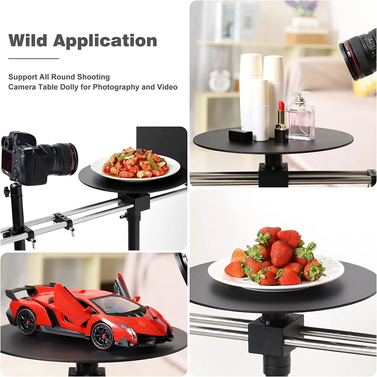 Photography Turntable Spin Table Platform 360 Degree Spinner Rotating Camera Slider for Product Shooting Photography Video