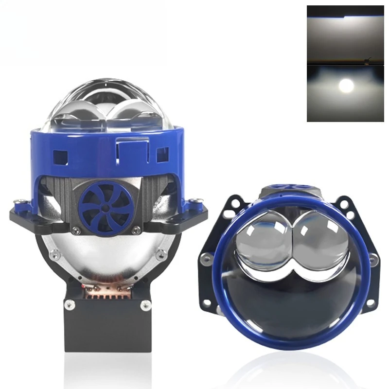 

3 Inch Bi LED Projector Headlight with Halo Ring Dual Direct Laser Lens 80W Dual Beam High Power Plug and Play Car LED Headlamp
