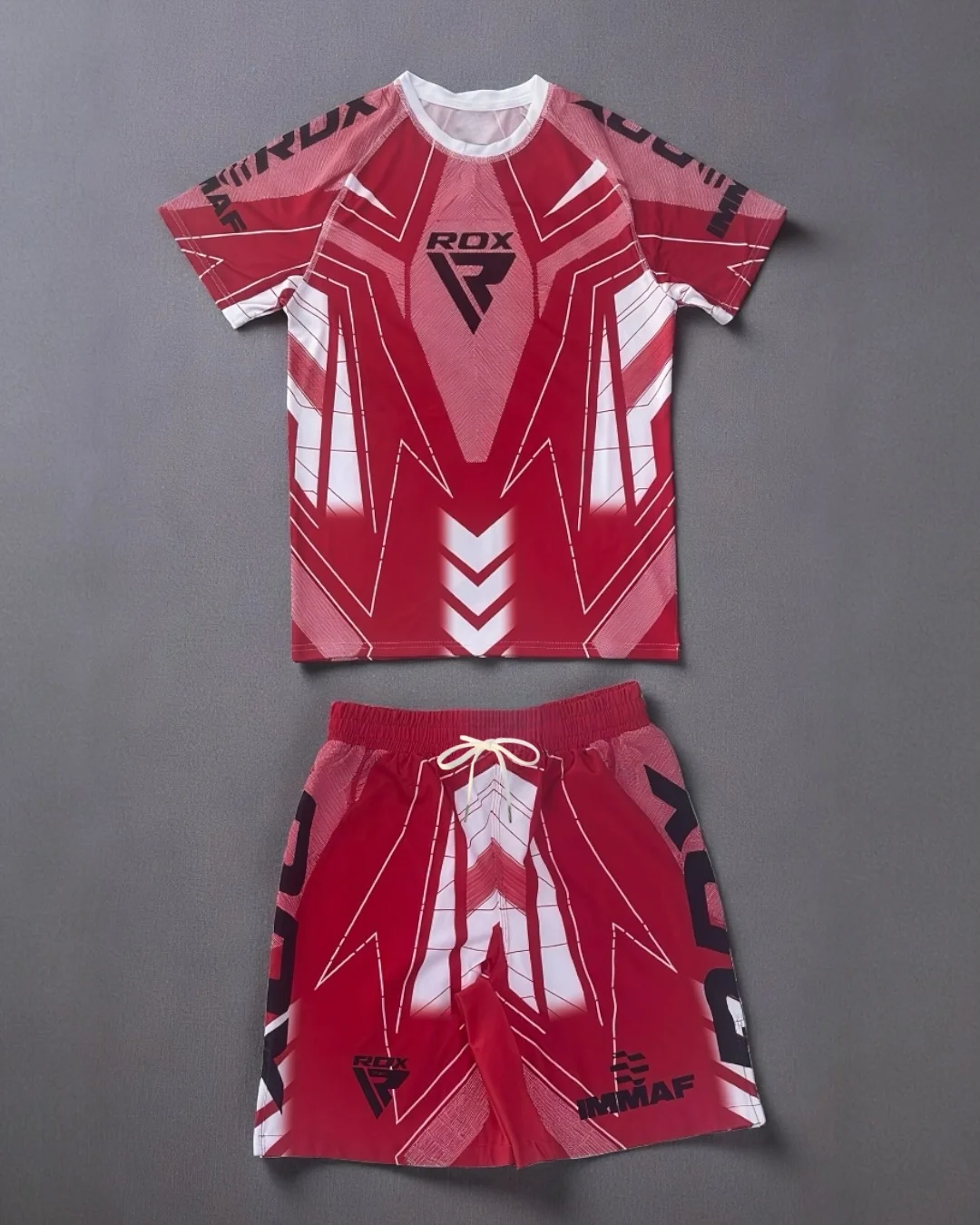 RDX Fighting Competition New Jersey Fans Breathable T-shirt & Shorts Men's and Women's Casual Round Neck Short Sleeve Boxing Top