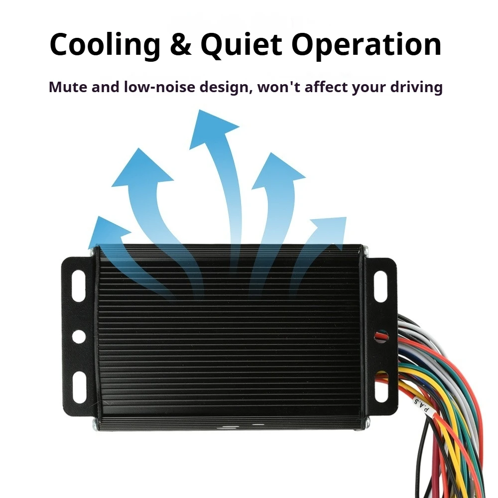Sine Wave DC Electric Motor Controller DC36V/DC48V 350W-500W Brushless Motor Controller Electric Bike 20A Black Aluminum Alloy